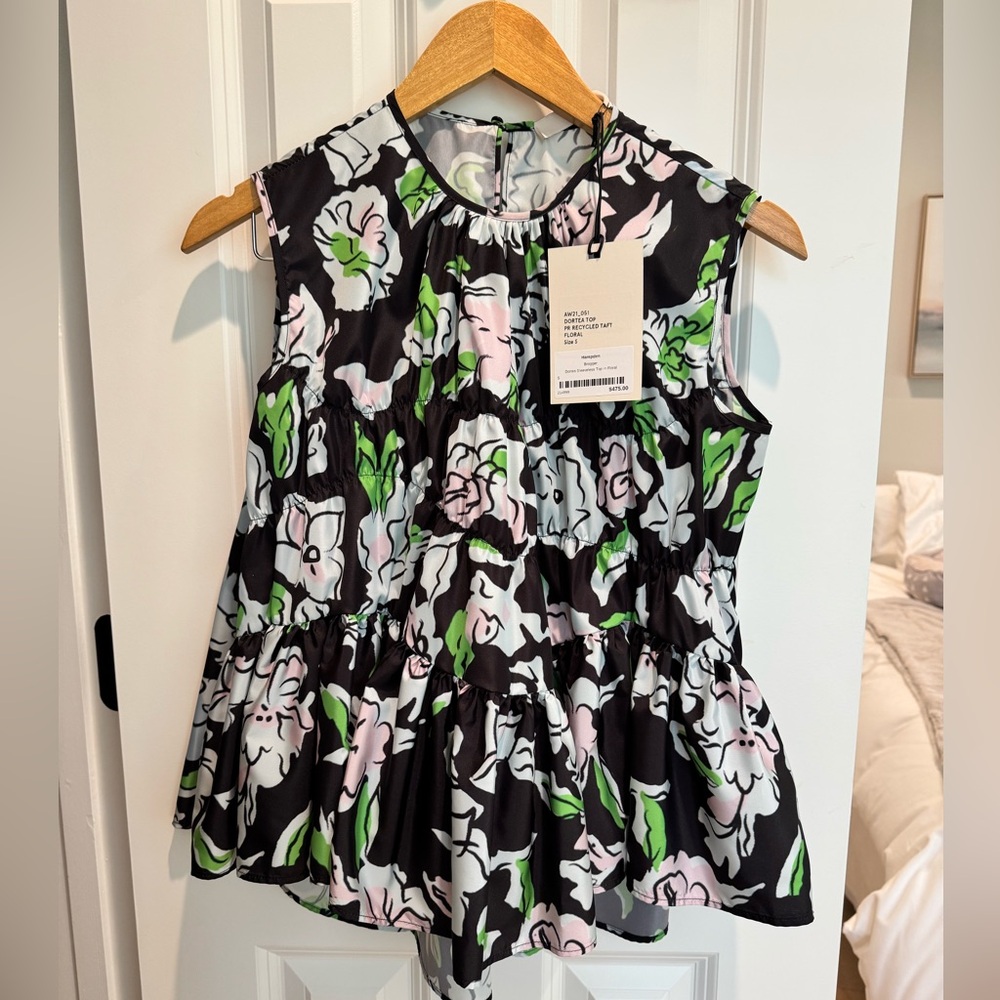 Brogger Floral Sleeveless Top - Black, Green, Pink NWT